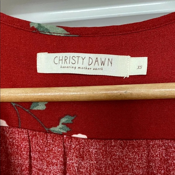 ❌❌   S O L D   ❌❌        NWOT Christy Dawn Dawn Red floral dress XS - Picture 7 of 11
